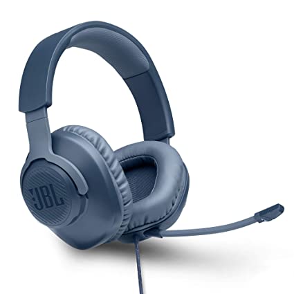 JBL Quantum 100, Wired Over Ear Gaming Headphones with mic (Blue)