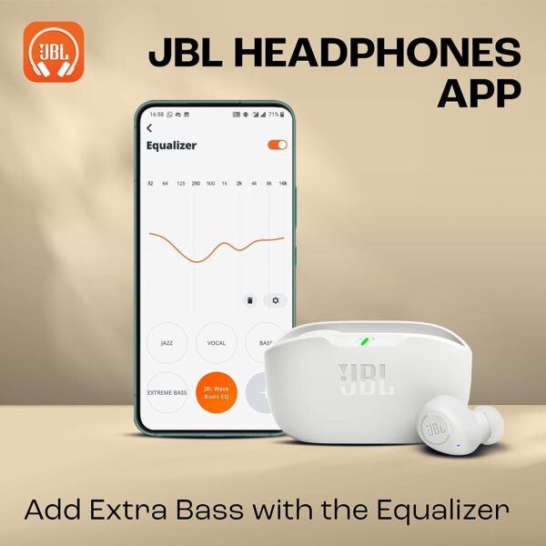 JBL Wave Buds in-Ear Earbuds (TWS) with Mic (White)