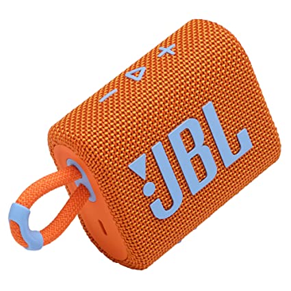 JBL Go 3: Portable Bluetooth Speaker, Pro Sound, Waterproof, Orange