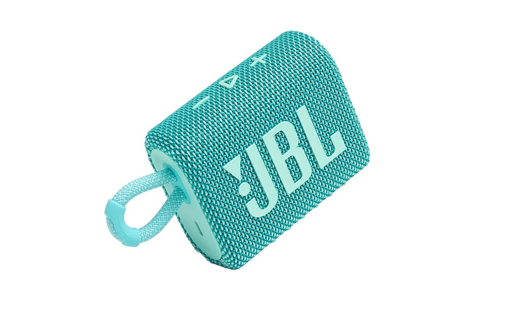 JBL Go 3: Portable BT Speaker, Pro Sound, Waterproof, Type C (Without Mic, Teal)