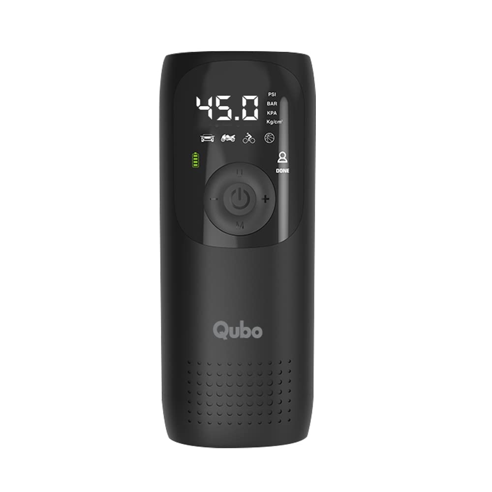 Qubo Smart Tyre Inflator for Car & Bike | 150 PSI | 2000 mAh Battery Support | Digital Display | 5 Air Fill Modes | LED Light |Type C | Multiple Modes |Trust of Hero Group