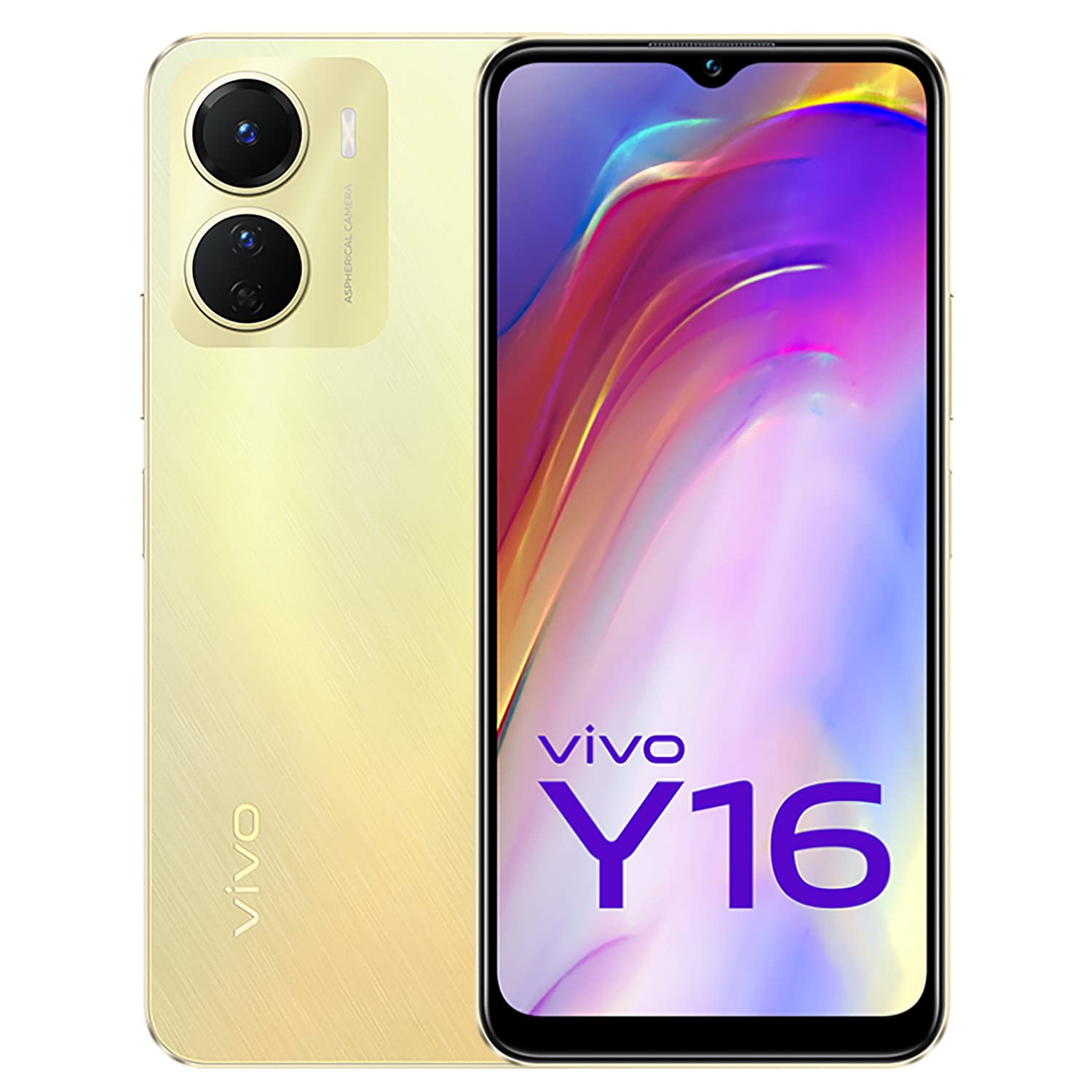 Vivo Y16: 4G Dual Sim Smartphone Drizzling Gold (4GB RAM, 64GB Storage)